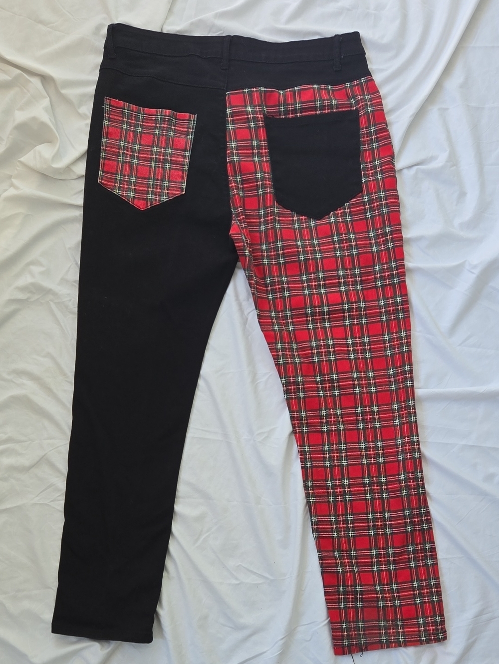 Men's Two Tone Jeans, Each Leg A Different Color Front&Back, Cool Funky Pants - Picture 5 of 6